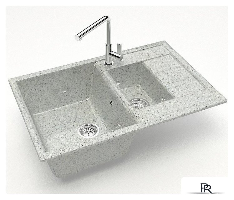 Кухонная мойка MARRBAXX Карельский камень модель 210/Q10 F210Q010 (серый/светло-серый) - Изображение №2 — Интернет-магазин ПроЗаказ