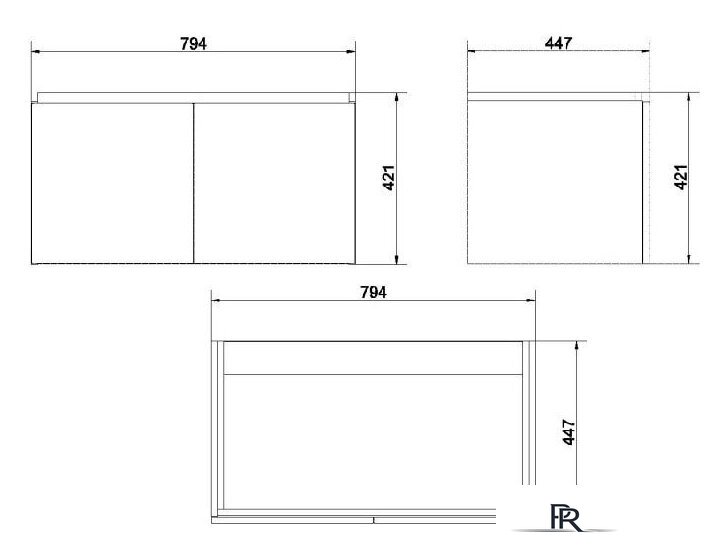 Cersanit Тумба под умывальник Colour 80 SP-SZ-COL-CM/COL/80 - Изображение №3 — Интернет-магазин ПроЗаказ