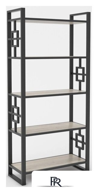 Стеллаж Hype Mebel Квадро 80x170 (черный/дуб галифакс натуральный) - Изображение №1 — Интернет-магазин ПроЗаказ
