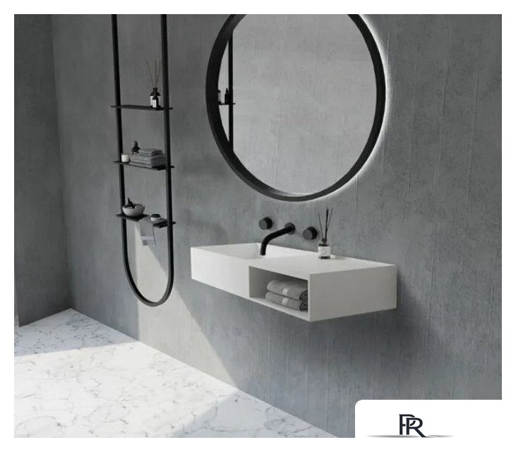  Abber Тумба с умывальником Stein AS2649-1.2 (подвесной, белый матовый) - Изображение №5 — Интернет-магазин ПроЗаказ