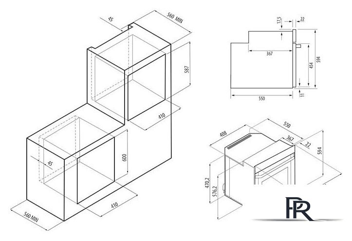 Газовый духовой шкаф Krona Stretto 45 BL - Изображение №3 — Интернет-магазин ПроЗаказ