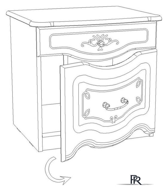 Тумба ФорестДекоГрупп Луиза правая (слоновая кость) - Изображение №2 — Интернет-магазин ПроЗаказ