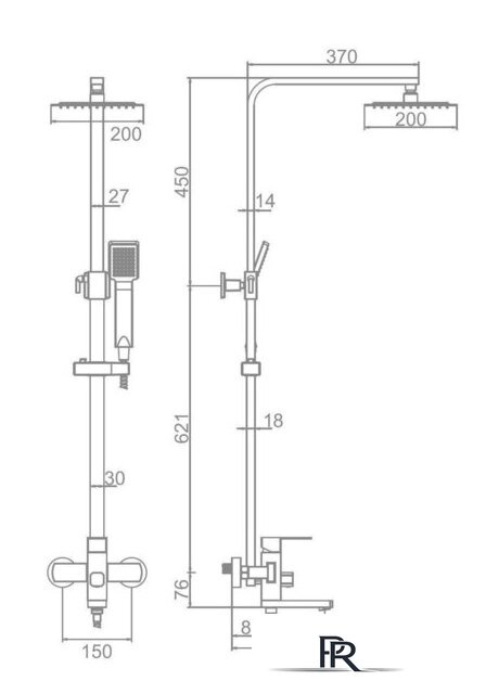 Душевая система  Ledeme L72433B - Изображение №8 — Интернет-магазин ПроЗаказ