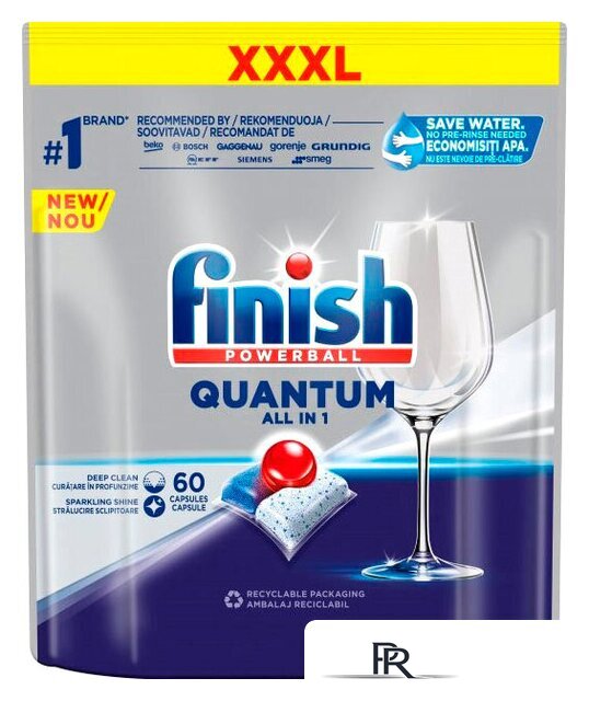 Таблетки для посудомоечной машины Finish Powerball Quantum All in 1 (60 шт) - Изображение №1 — Интернет-магазин ПроЗаказ