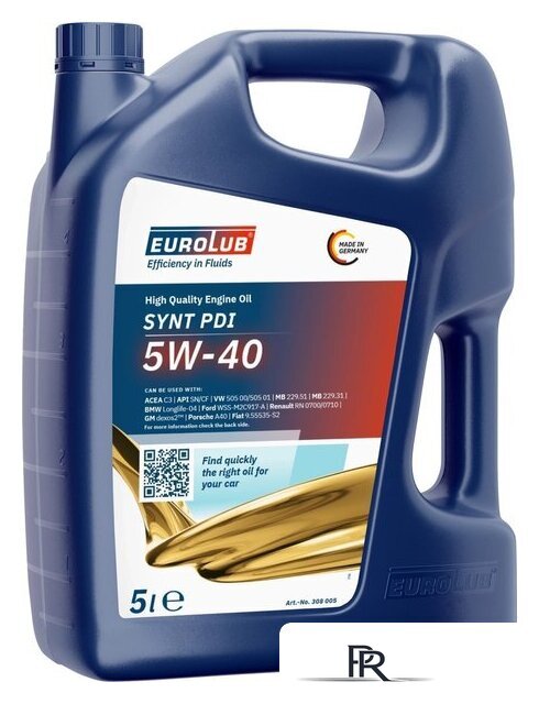 Моторное масло EUROLUB Synt PDI 5W-40 BMW LL-04 5л - Изображение №1 — Интернет-магазин ПроЗаказ