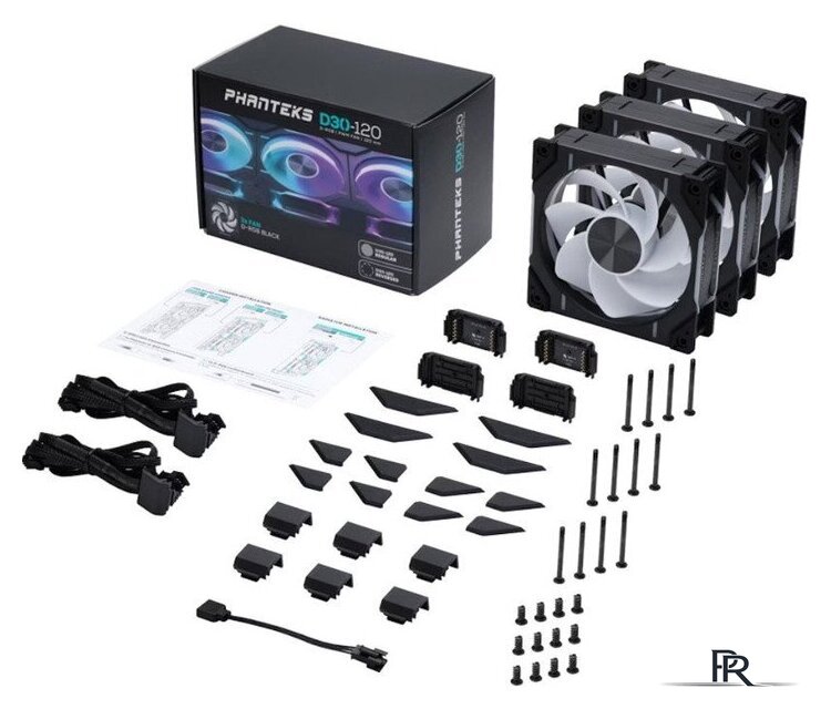 Комплект вентиляторов для корпуса Phanteks D30-120 D-RGB Reversed Black Triple PH-F120D30R_DRGB_PWM_BK01_3P - Изображение №1 — Интернет-магазин ПроЗаказ