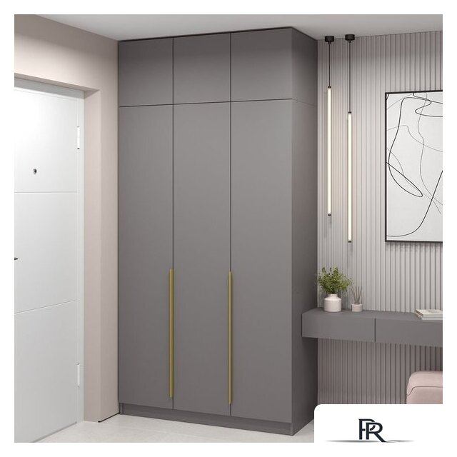 Шкаф распашной Soma Lord Gold 120x240 (серый) - Изображение №3 — Интернет-магазин ПроЗаказ