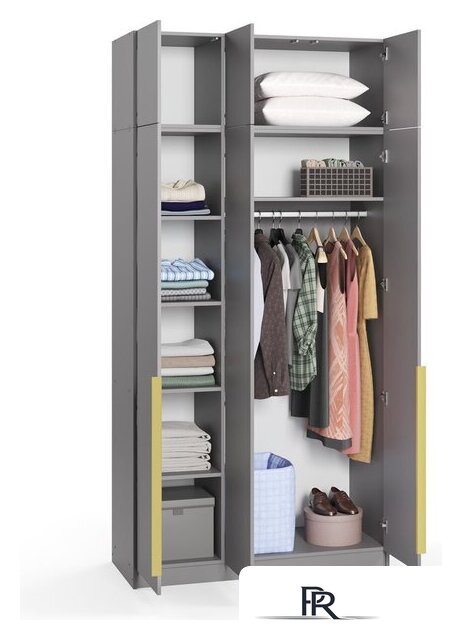 Шкаф распашной Soma Lord Gold 120x240 (серый) - Изображение №2 — Интернет-магазин ПроЗаказ