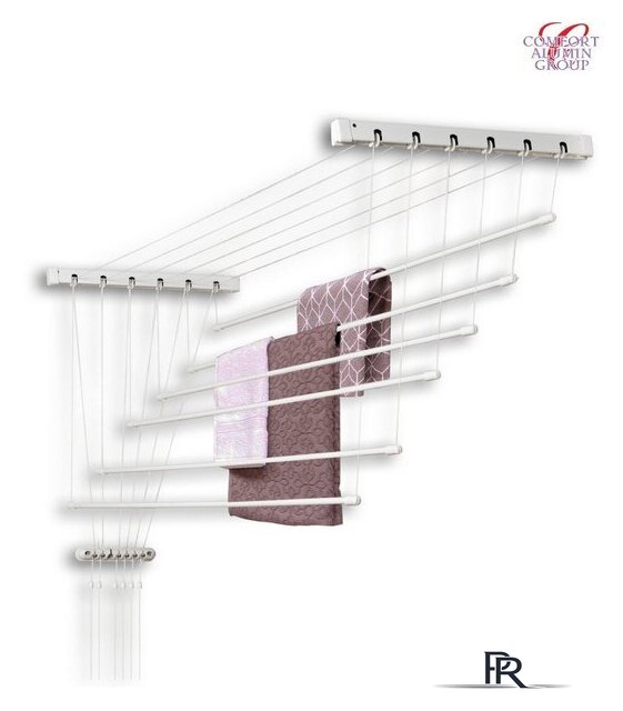 Сушилка для белья Comfort Alumin Потолочная 6 прутьев 170 см стальная (с металлическим креплением) - Изображение №4 — Интернет-магазин ПроЗаказ