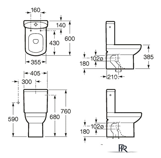 Унитаз напольный Roca Dama Senso [342518000] (без сиденья) - Изображение №2 — Интернет-магазин ПроЗаказ