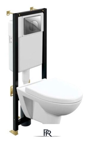 Унитаз напольный Cersanit Parva CO DPL EO+Black+Leon A64229 - Изображение №1 — Интернет-магазин ПроЗаказ