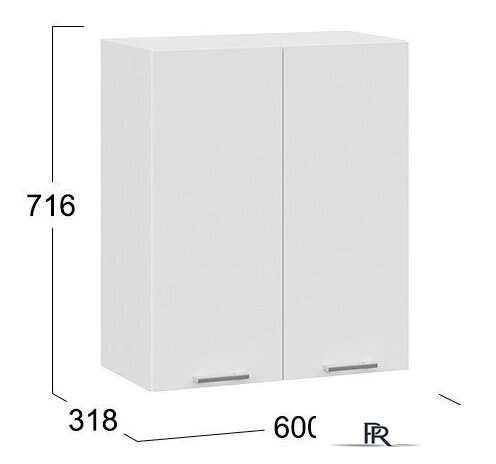 Шкаф навесной Трия Габриэлла 1В6 (белый/сноу) - Изображение №3 — Интернет-магазин ПроЗаказ