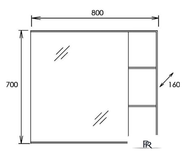  Onika Шкаф с зеркалом Легран 80.00У 208092 - Изображение №6 — Интернет-магазин ПроЗаказ
