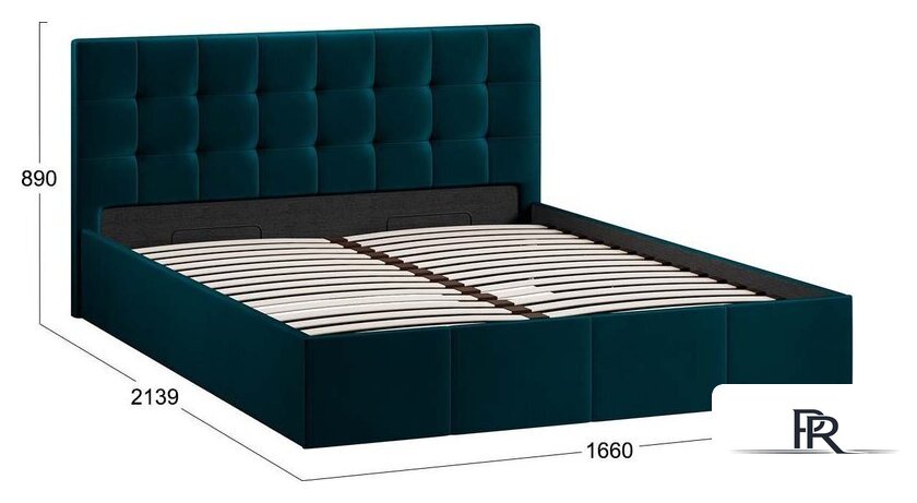 Кровать Трия Эмма с ПМ 160x200 (велюр Confetti Izumrud) - Изображение №6 — Интернет-магазин ПроЗаказ