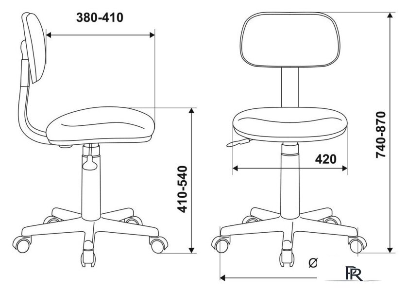 Офисное кресло Бюрократ CH-W201NX (серо-голубой Light-28/пластик белый) - Изображение №9 — Интернет-магазин ПроЗаказ