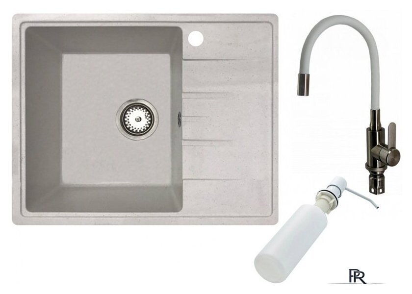 Кухонная мойка БелЭворс Mila L + смеситель W74004-3 + дозатор L405H (белый) - Изображение №1 — Интернет-магазин ПроЗаказ