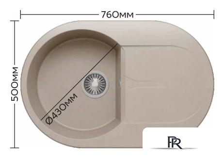 Кухонная мойка Polygran Atol-760 (серый 14) - Изображение №2 — Интернет-магазин ПроЗаказ