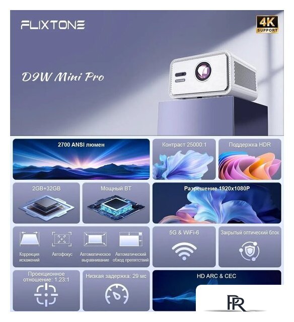 Проектор Touyinger FlixTone D9W mini Pro - Изображение №3 — Интернет-магазин ПроЗаказ