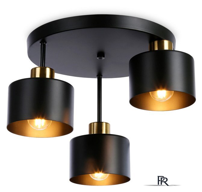 Люстра средней высоты Ambrella light Traditional TR8121/3 BK/BS (черный/латунь) - Изображение №1 — Интернет-магазин ПроЗаказ