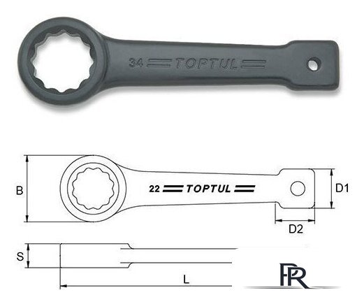 Ключ рожковый Toptul AAAR6060 - Изображение №1 — Интернет-магазин ПроЗаказ