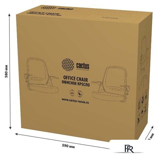 Офисное кресло CACTUS CS-WMC212-GY (белый/серый) - Изображение №6 — Интернет-магазин ПроЗаказ