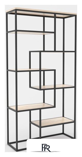 Стеллаж Hype Mebel Зиг-Заг-2 120x200 (черный/древесина белая) - Изображение №1 — Интернет-магазин ПроЗаказ
