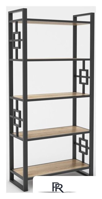 Стеллаж Hype Mebel Квадро 80x170 (черный/древесина белая) - Изображение №1 — Интернет-магазин ПроЗаказ