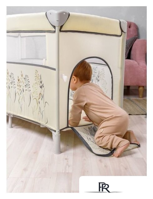 Манеж-кровать Amarobaby Transform Flora AMARO-26TrF/03 (бежевый) - Изображение №10 — Интернет-магазин ПроЗаказ