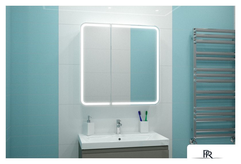  Континент Шкаф с зеркалом Elliott Led 80x80 (с датчиком движения) - Изображение №10 — Интернет-магазин ПроЗаказ