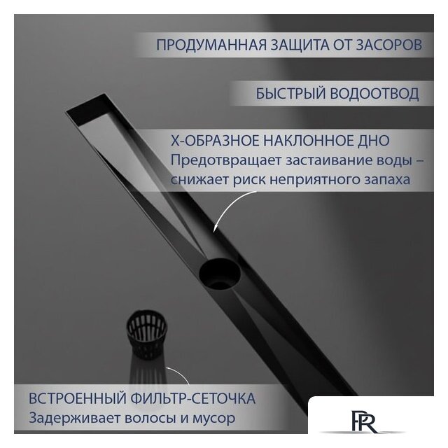 Трап/канал Lauter 2120662-KMB 600x70 (черный матовый) - Изображение №3 — Интернет-магазин ПроЗаказ