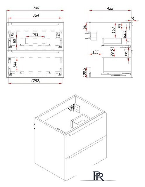  ЗОВ Тумба с умывальником Дион 80 D80LWP0M9003MKV5-OL80 (белый матовый) - Изображение №5 — Интернет-магазин ПроЗаказ