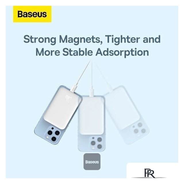 Внешний аккумулятор Baseus Magnetic Mini Wireless Fast Charging Power Bank 20W 6000mAh (белый) - Изображение №8 — Интернет-магазин ПроЗаказ