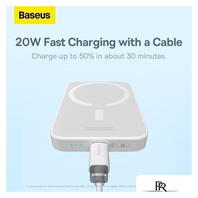Внешний аккумулятор Baseus Magnetic Mini Wireless Fast Charging Power Bank 20W 6000mAh (белый) - Изображение №9 — Интернет-магазин ПроЗаказ