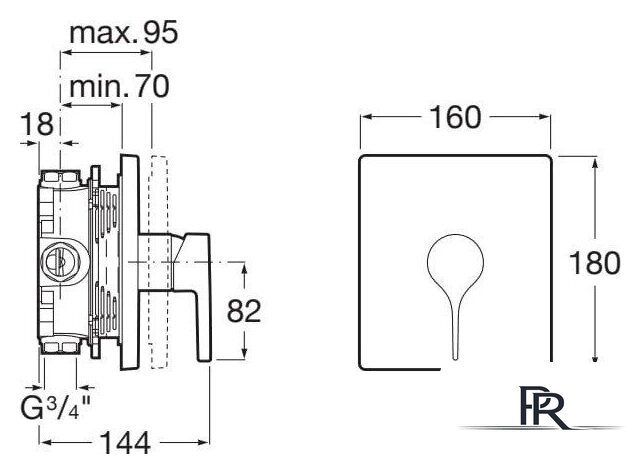 Смеситель без скрытого механизма Roca Insignia A5A2B3Ac00 - Изображение №2 — Интернет-магазин ПроЗаказ