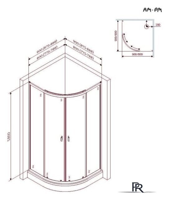 Душевой поддон AM.PM X-Joy W88T-205-080W - Изображение №2 — Интернет-магазин ПроЗаказ