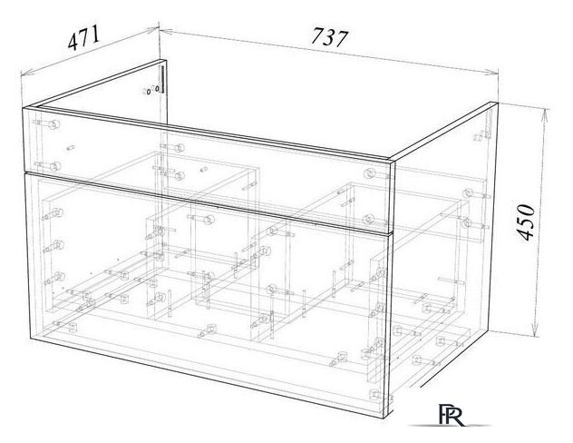  Garda Тумба под умывальник Onda 106Н-750_PVC 09.106н.750.PVC (золотой мрамор) - Изображение №4 — Интернет-магазин ПроЗаказ