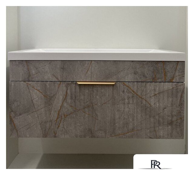  Garda Тумба под умывальник Onda 106Н-750_PVC 09.106н.750.PVC (золотой мрамор) - Изображение №2 — Интернет-магазин ПроЗаказ
