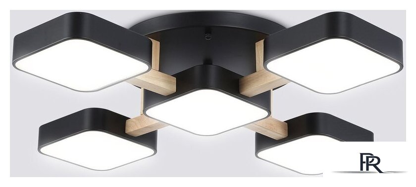 Подвесная люстра Ambrella light FL4883/5 BK/WD (черный/дерево) - Изображение №1 — Интернет-магазин ПроЗаказ