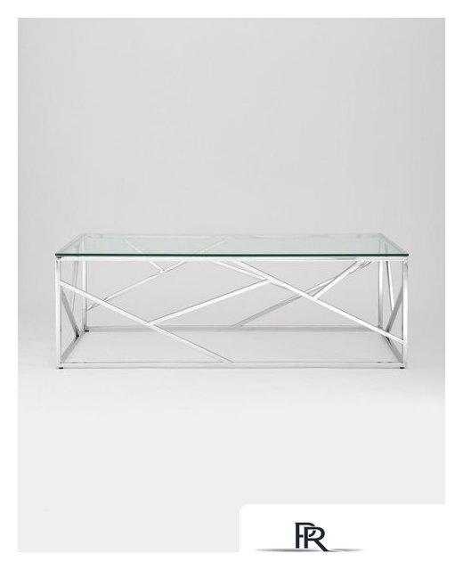 Журнальный столик Stool Group Арт Деко 120x60 ECT-015 (прозрачное стекло/сталь серебристый) - Изображение №4 — Интернет-магазин ПроЗаказ
