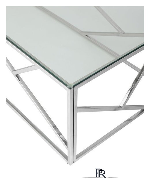 Журнальный столик Stool Group Арт Деко 120x60 ECT-015 (прозрачное стекло/сталь серебристый) - Изображение №2 — Интернет-магазин ПроЗаказ