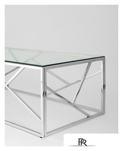 Журнальный столик Stool Group Арт Деко 120x60 ECT-015 (прозрачное стекло/сталь серебристый) - Изображение №3 — Интернет-магазин ПроЗаказ