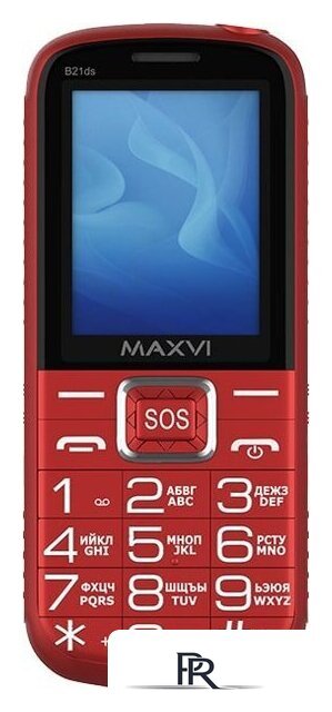 Кнопочный телефон Maxvi B21ds (красный) - Изображение №2 — Интернет-магазин ПроЗаказ