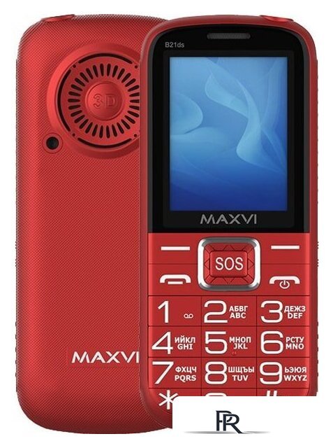 Кнопочный телефон Maxvi B21ds (красный) - Изображение №1 — Интернет-магазин ПроЗаказ