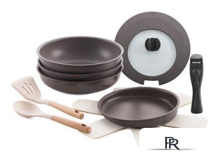 Набор сковород Lara LR01-301 (коричневый) - Изображение №4 — Интернет-магазин ПроЗаказ