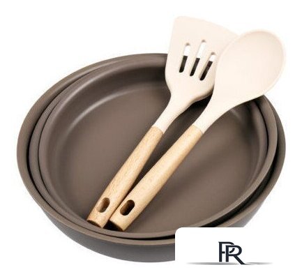 Набор сковород Lara LR01-301 (коричневый) - Изображение №2 — Интернет-магазин ПроЗаказ