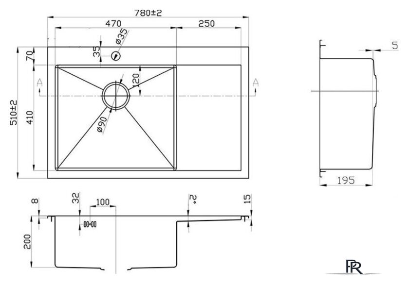 Кухонная мойка ZorG SZR-7851-L - Изображение №2 — Интернет-магазин ПроЗаказ