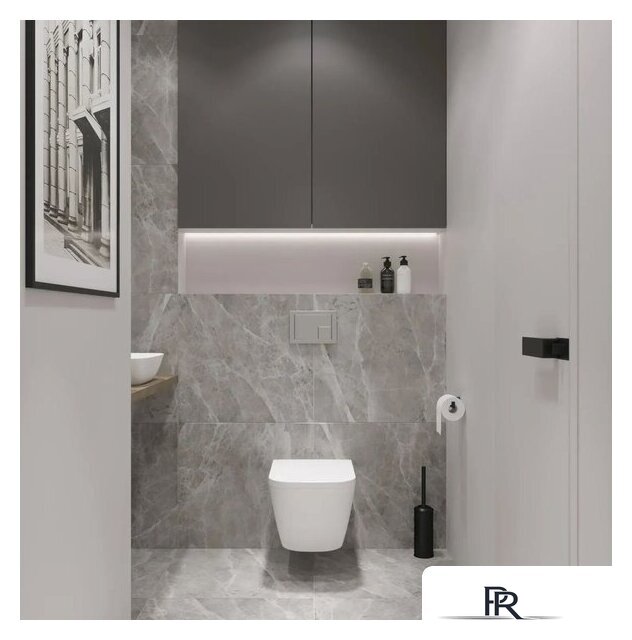 Унитаз подвесной Lauter Nuremberg 21811 + 21901002 (белый, с кнопкой смыва 219704J черный) - Изображение №17 — Интернет-магазин ПроЗаказ