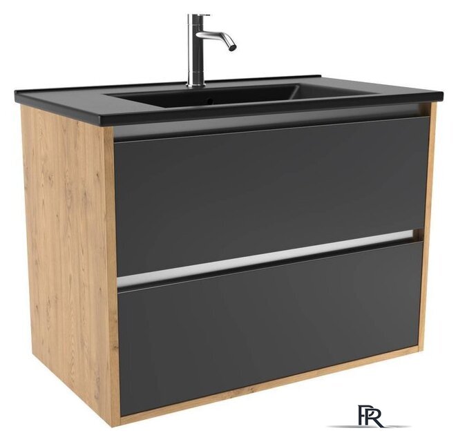  ЗОВ Тумба под умывальник Женева 80 (дуб/черный) - Изображение №4 — Интернет-магазин ПроЗаказ