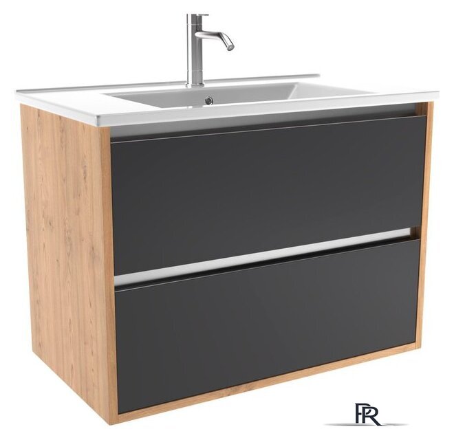  ЗОВ Тумба под умывальник Женева 80 (дуб/черный) - Изображение №1 — Интернет-магазин ПроЗаказ