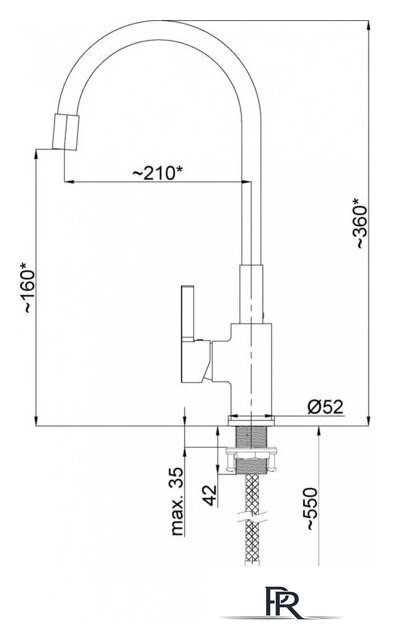 Смеситель Rubineta Flexy-33 (BK) - Изображение №2 — Интернет-магазин ПроЗаказ